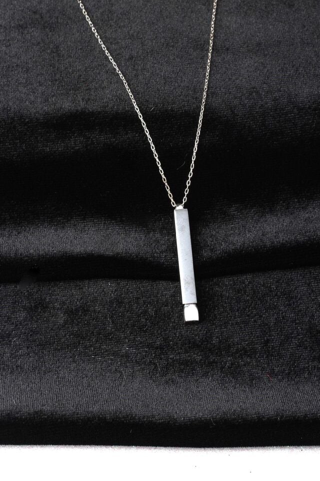 Çubuk Kolye Bar Erkek Zincir Model 925 Ayar Gümüş Kolye