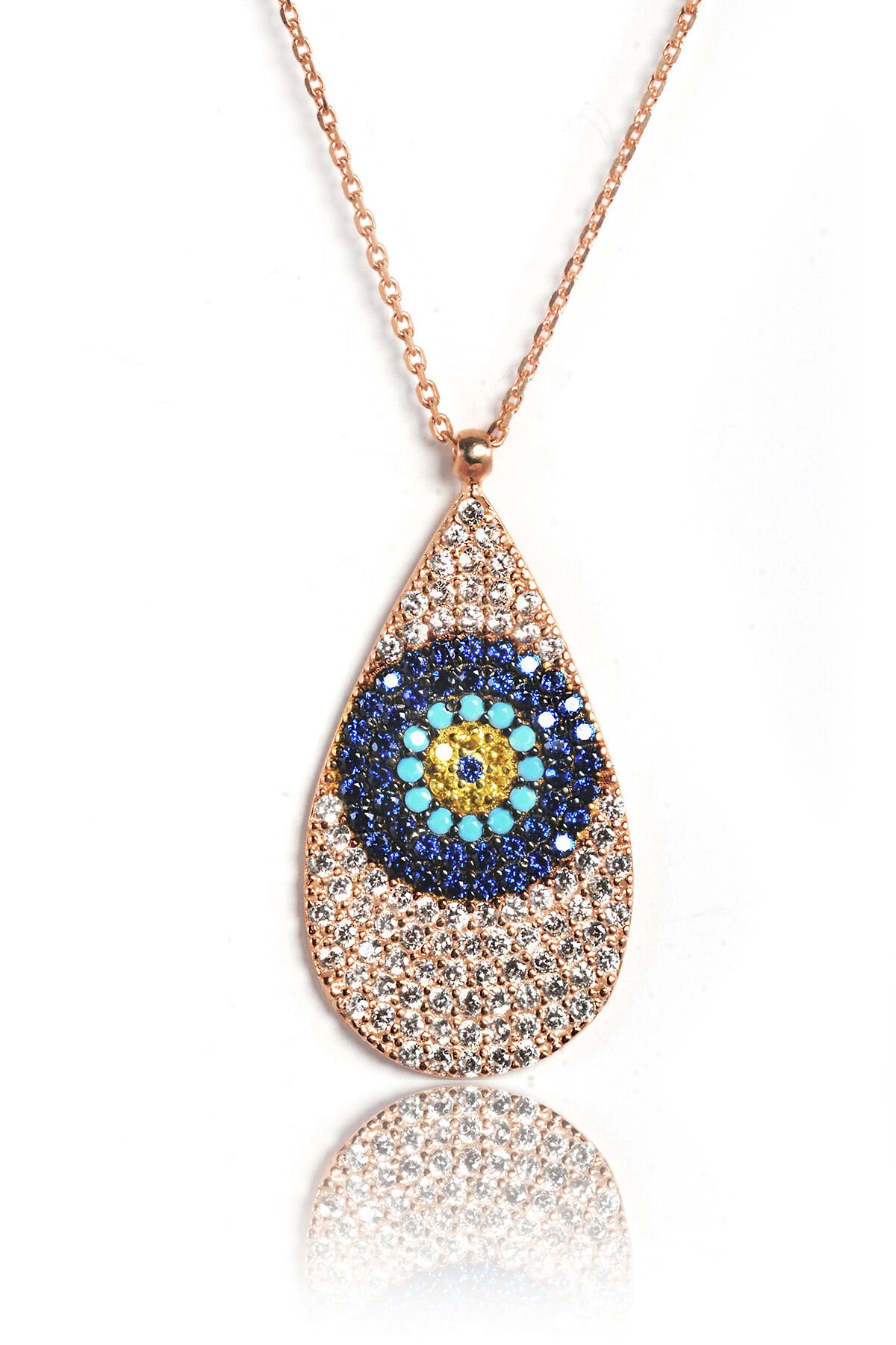 Damla Gözlü Kolye - Rose