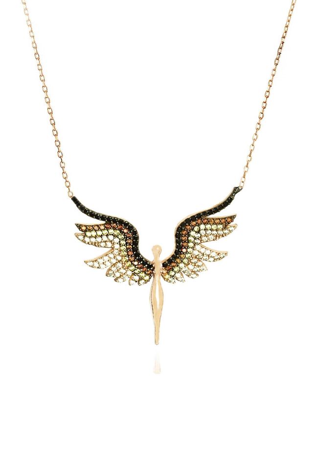 Kahverengi Mikail Meleği Kolye - Rose