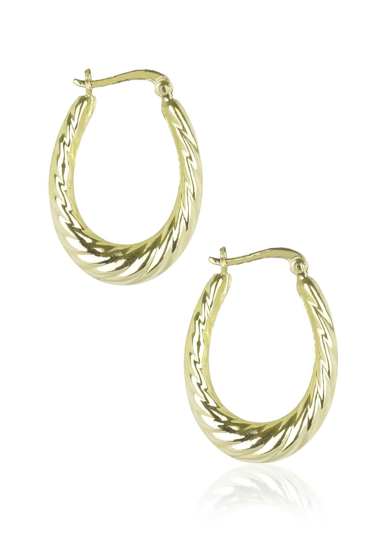 Oval Burma Küpe - Sarı