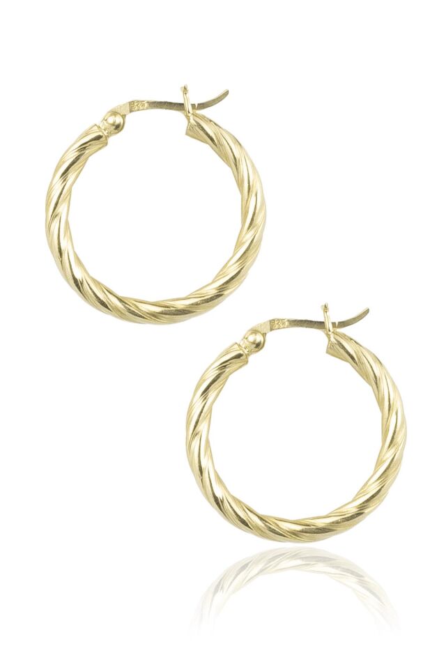 Yuvarlak Burma Küpe - Sarı