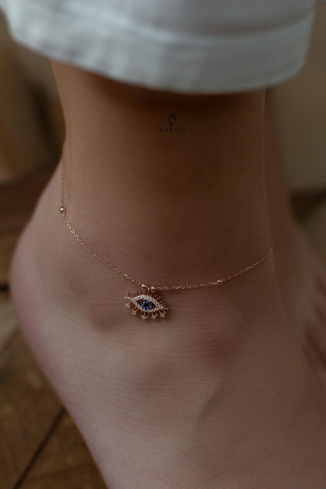 Göz Nazar Gümüş Halhal -Rose