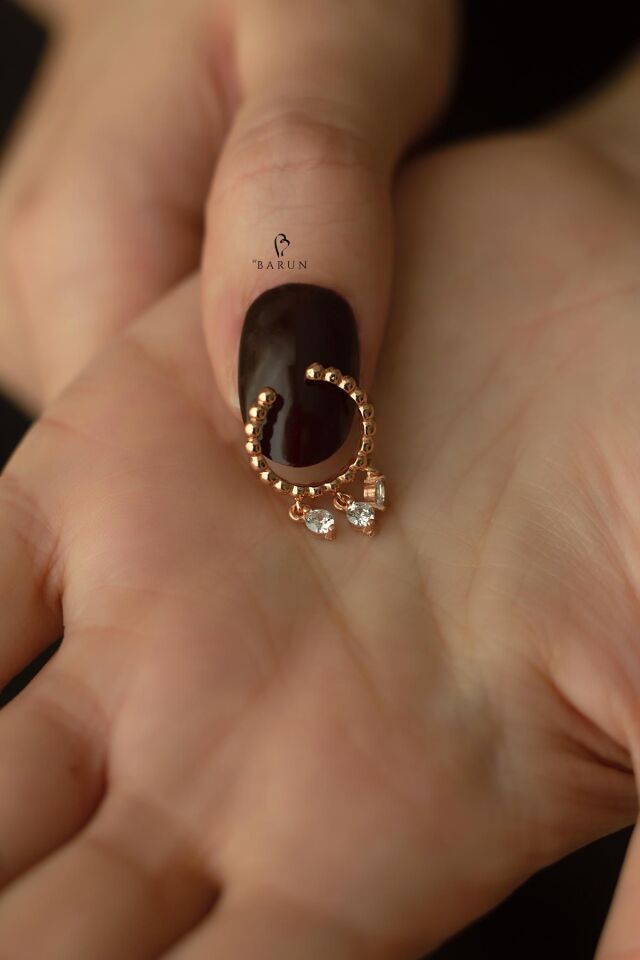 Üç Beyaz Taşlı Burgu Gümüş Kıkırdak Küpe -Rose