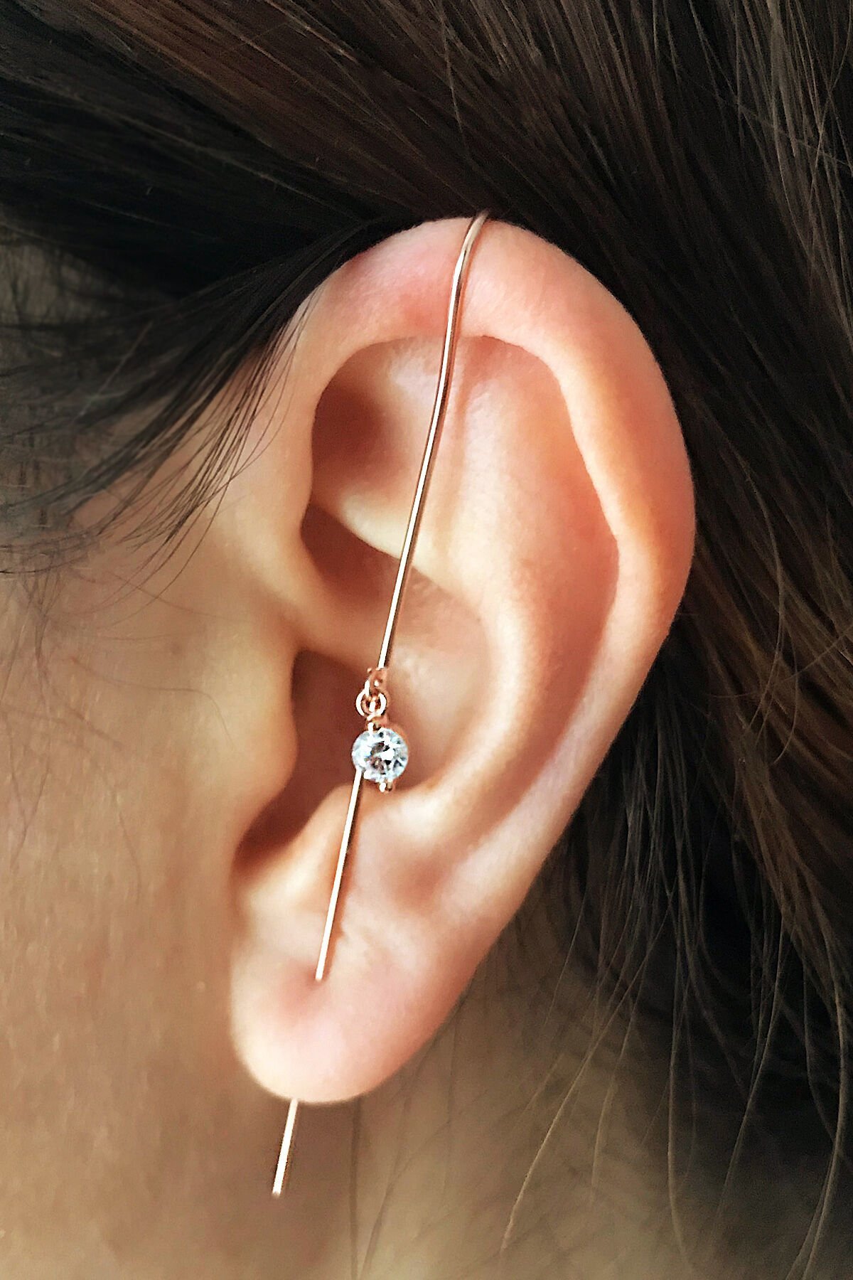 Tek Baston Küpe - Rose