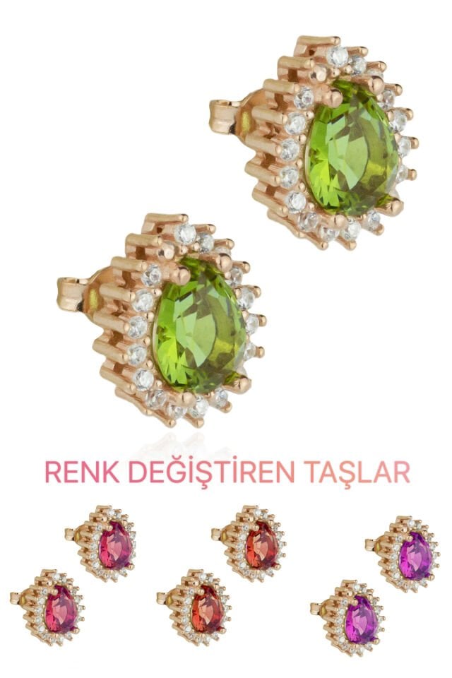 Damla Zultanit Küpe - Rose