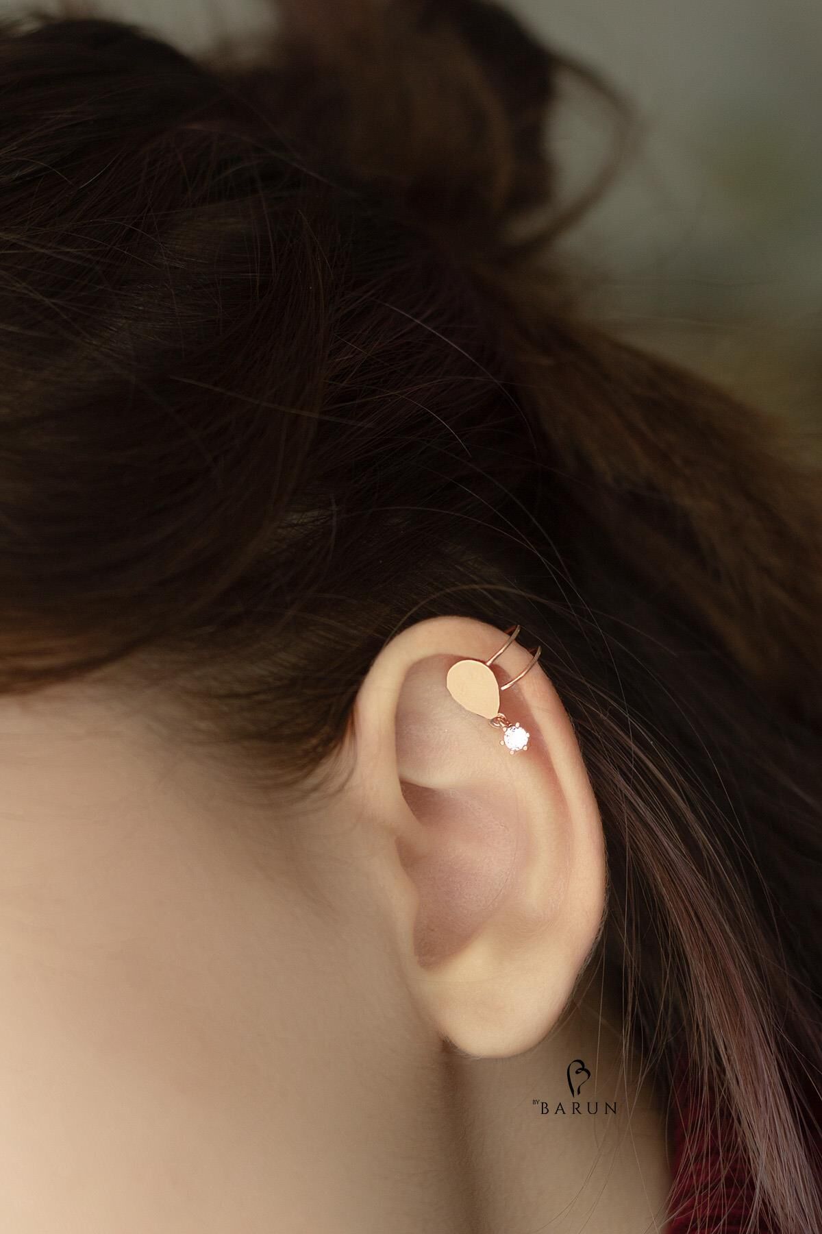 Damla Model Gümüş Kıkırdak Küpe