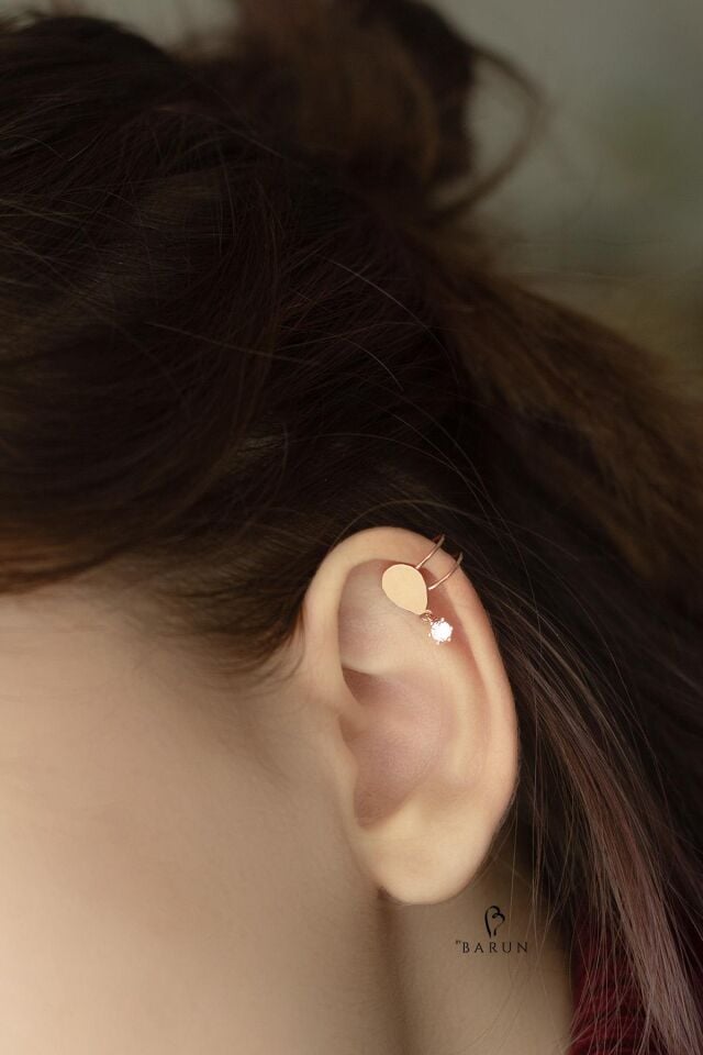 Damla Model Gümüş Kıkırdak Küpe