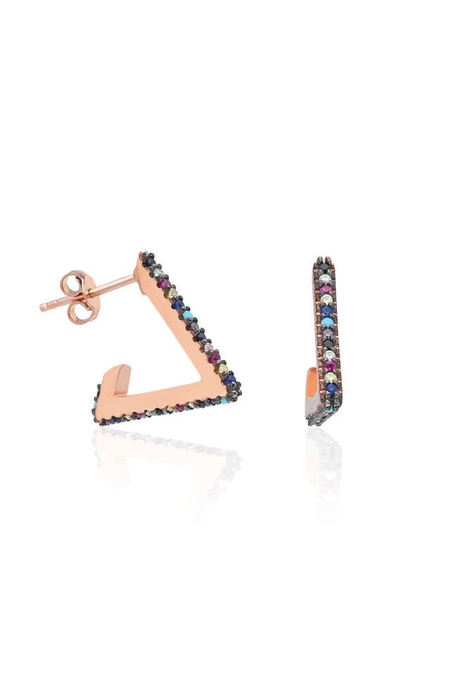 Renkli V  Küpe - Rose