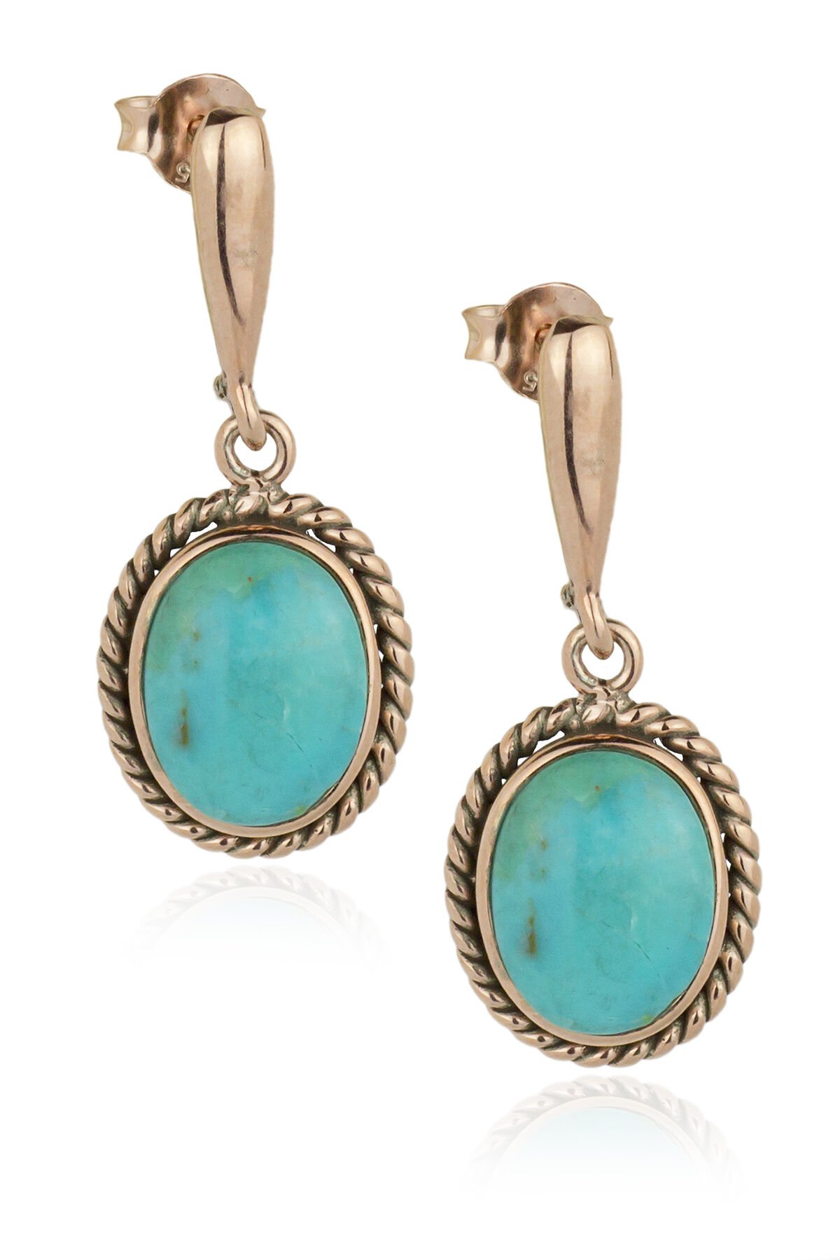 Firuze Oval Küpe - Rose