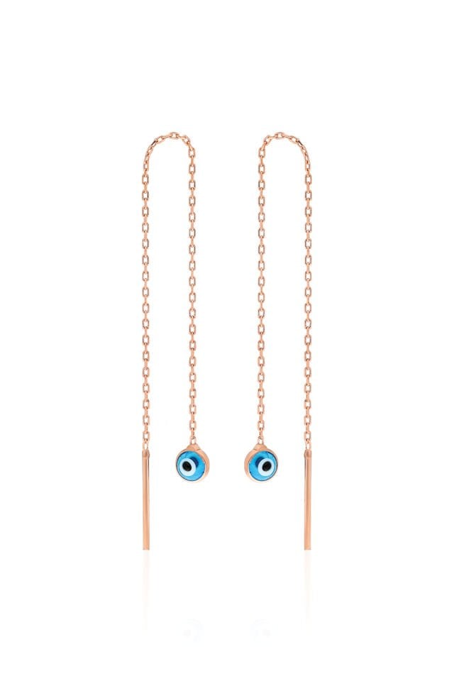 Zincirli Göz Küpe - Rose