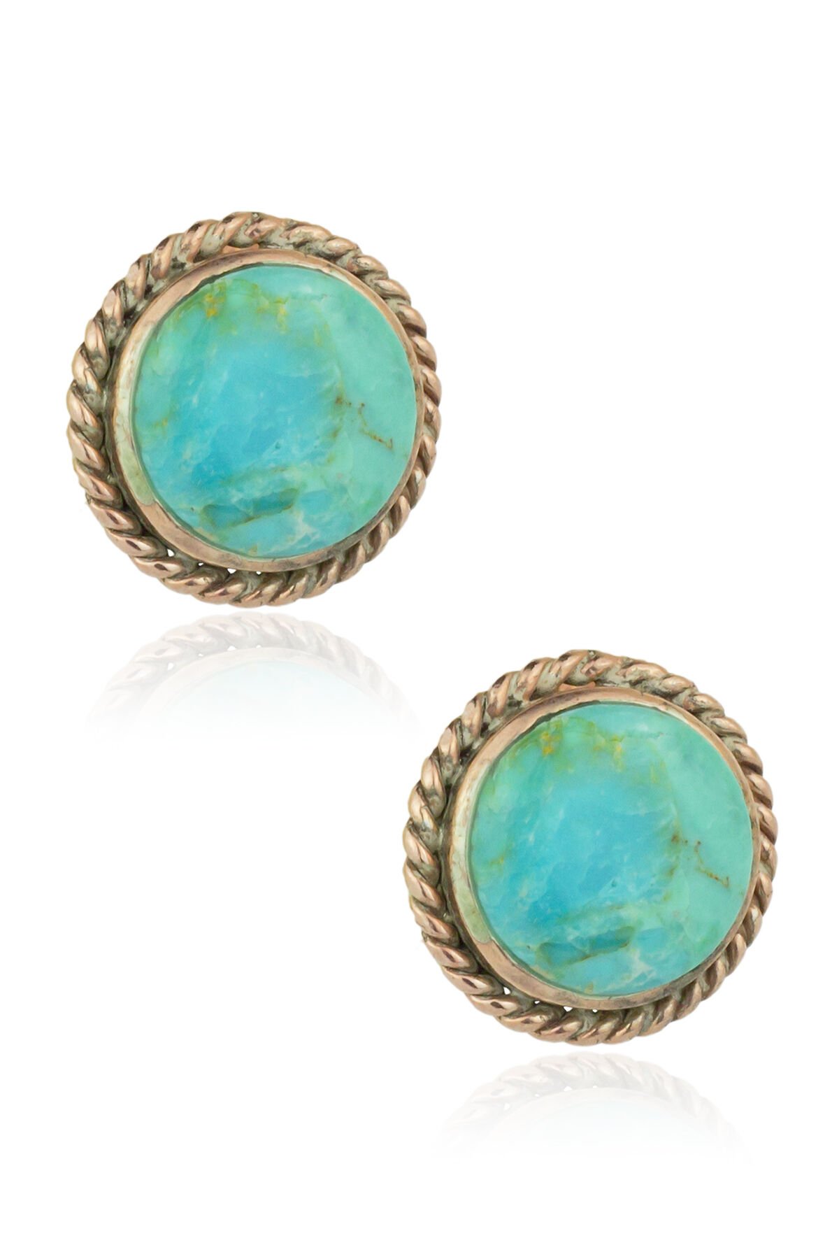 Firuze Yuvarlak Küpe - Rose