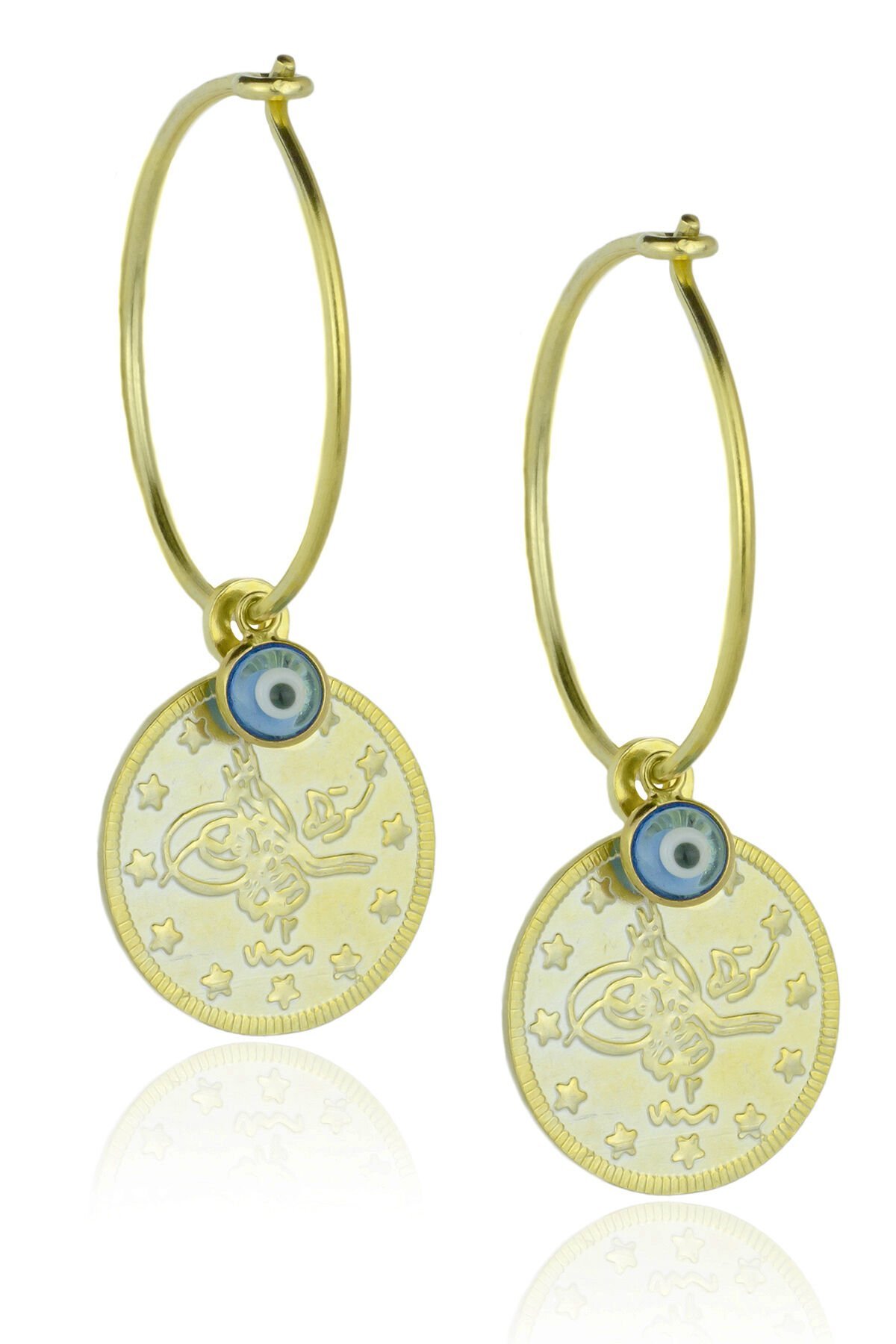 Paralı Küpe - Sarı Altın