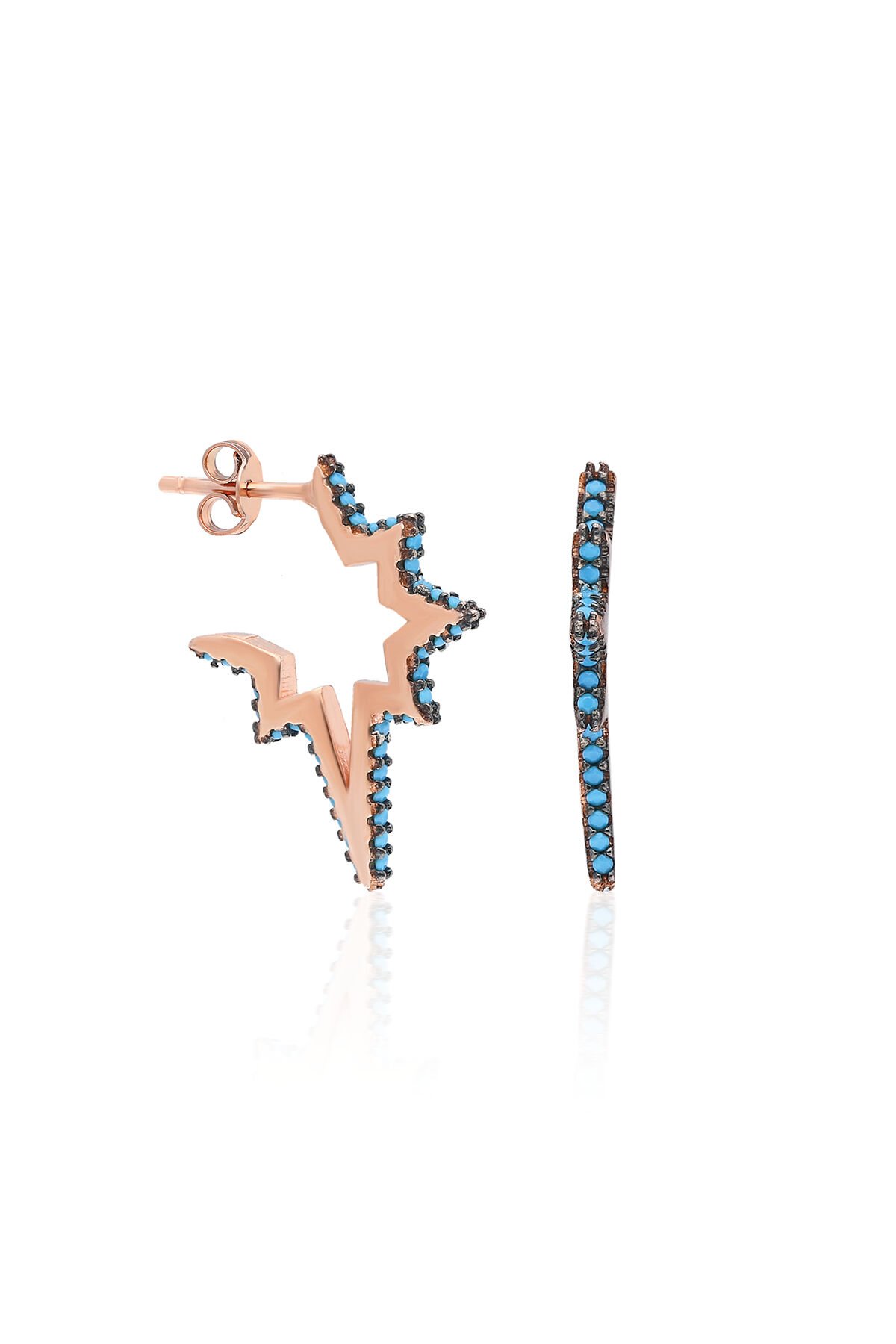 Kutup Yıldızı Firüze Küpe - Rose