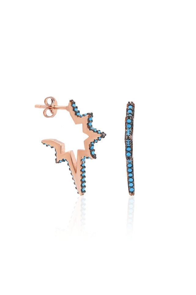 Kutup Yıldızı Firüze Küpe - Rose