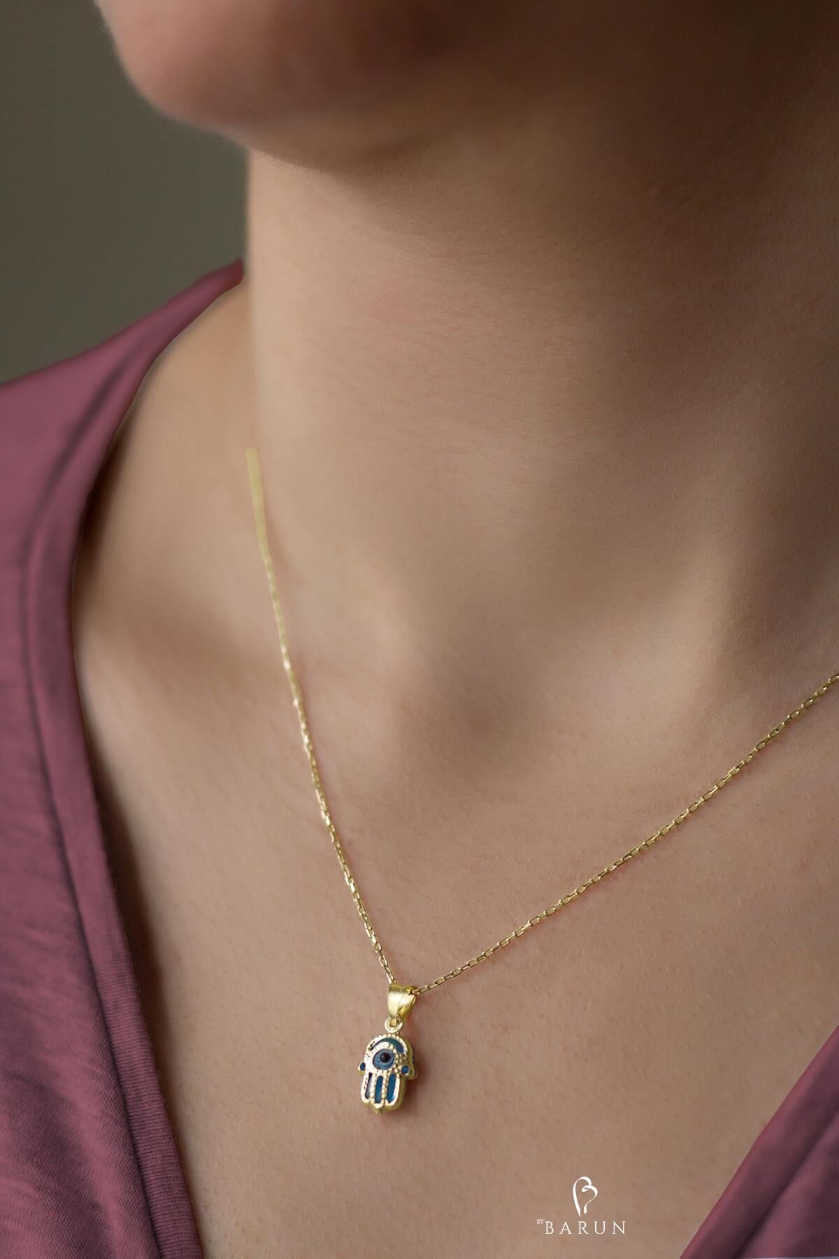 Fatma'nın Eli (Hamse Eli) Model 925 Ayar Gümüş Kolye