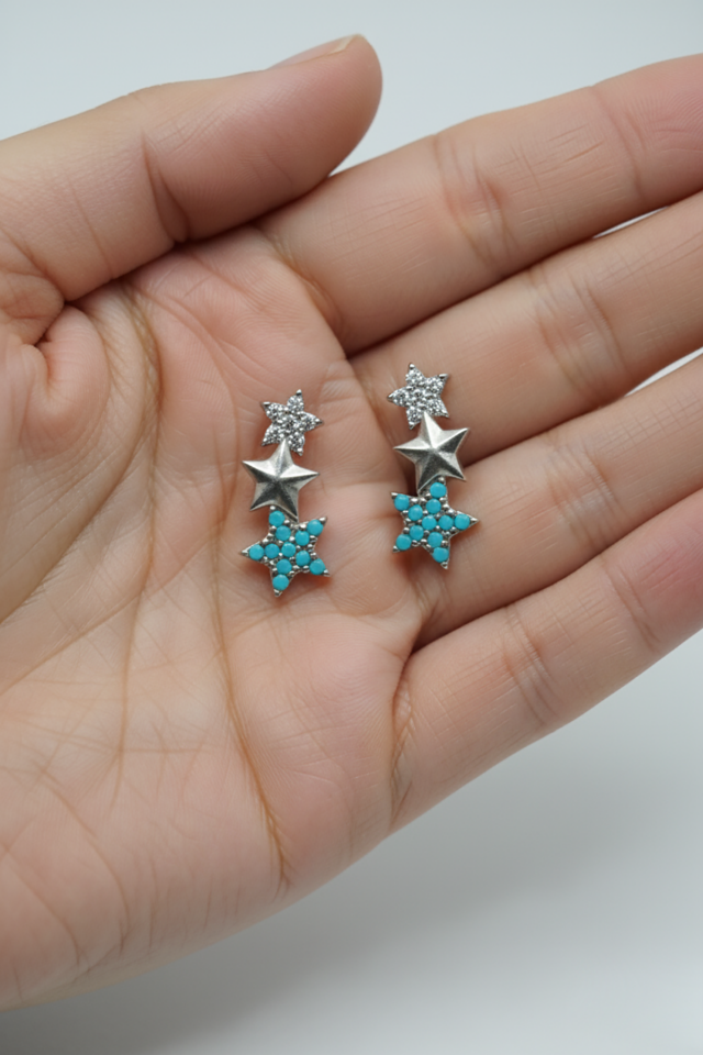 Firuze Yıldız Küpe - Rose