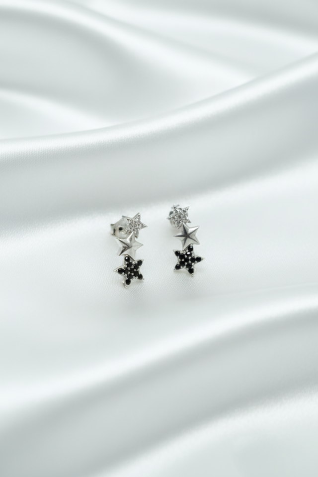 Siyah Yıldız Küpe - Rose