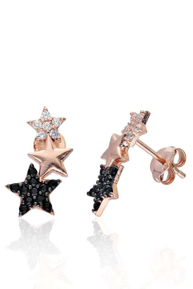Siyah Yıldız Küpe - Rose