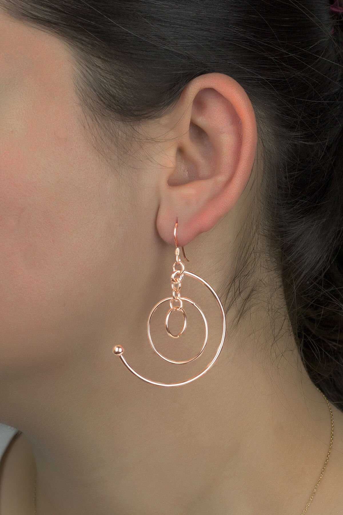 Sallantılı Halka Küpe - Rose