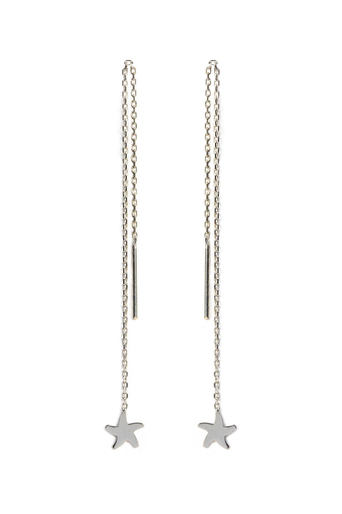 Yıldızlı Küpe - Gümüş Rengi