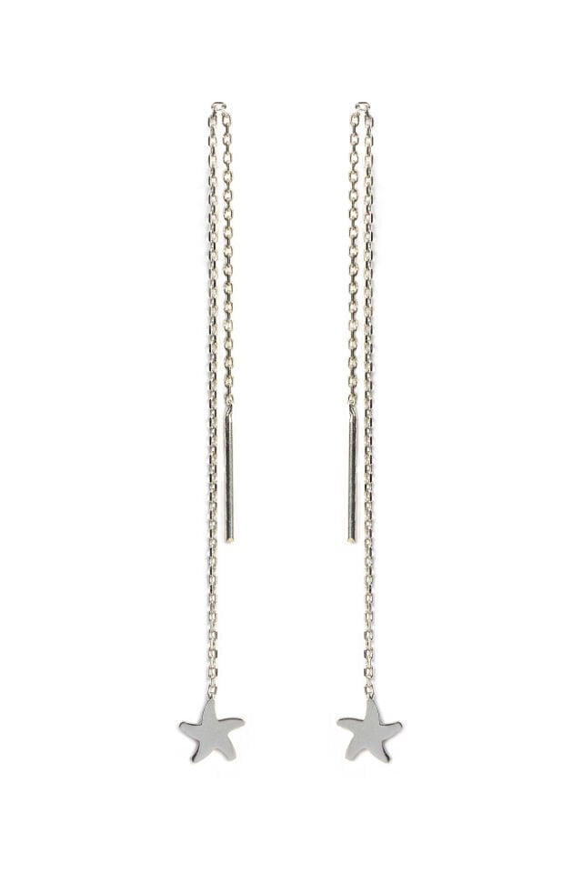 Yıldızlı Küpe - Gümüş Rengi