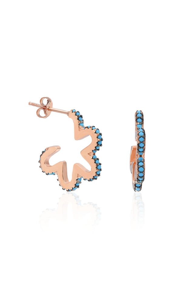 Firuze Çiçek Küpe - Rose