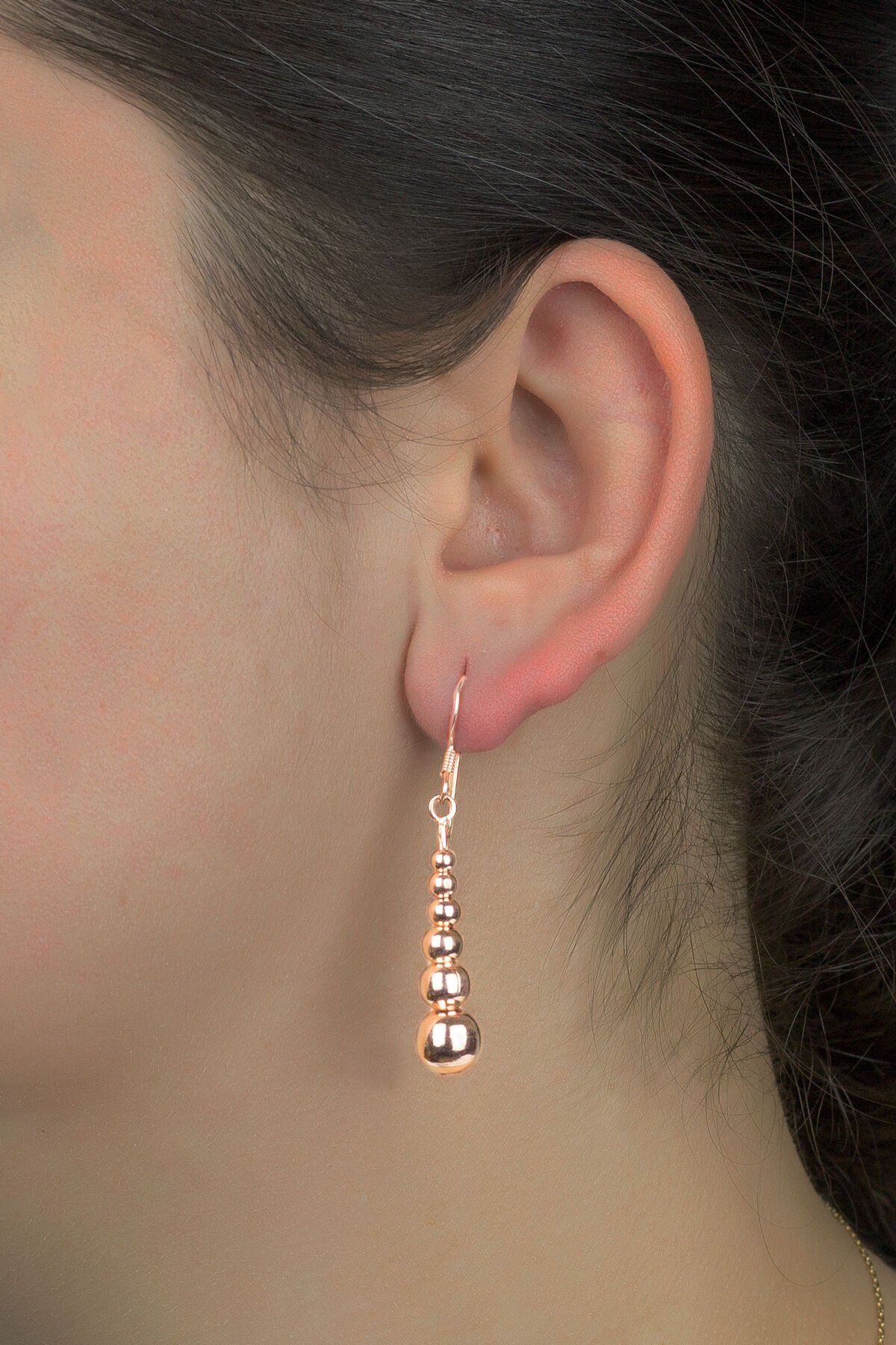 Süzme Top Küpe - Rose