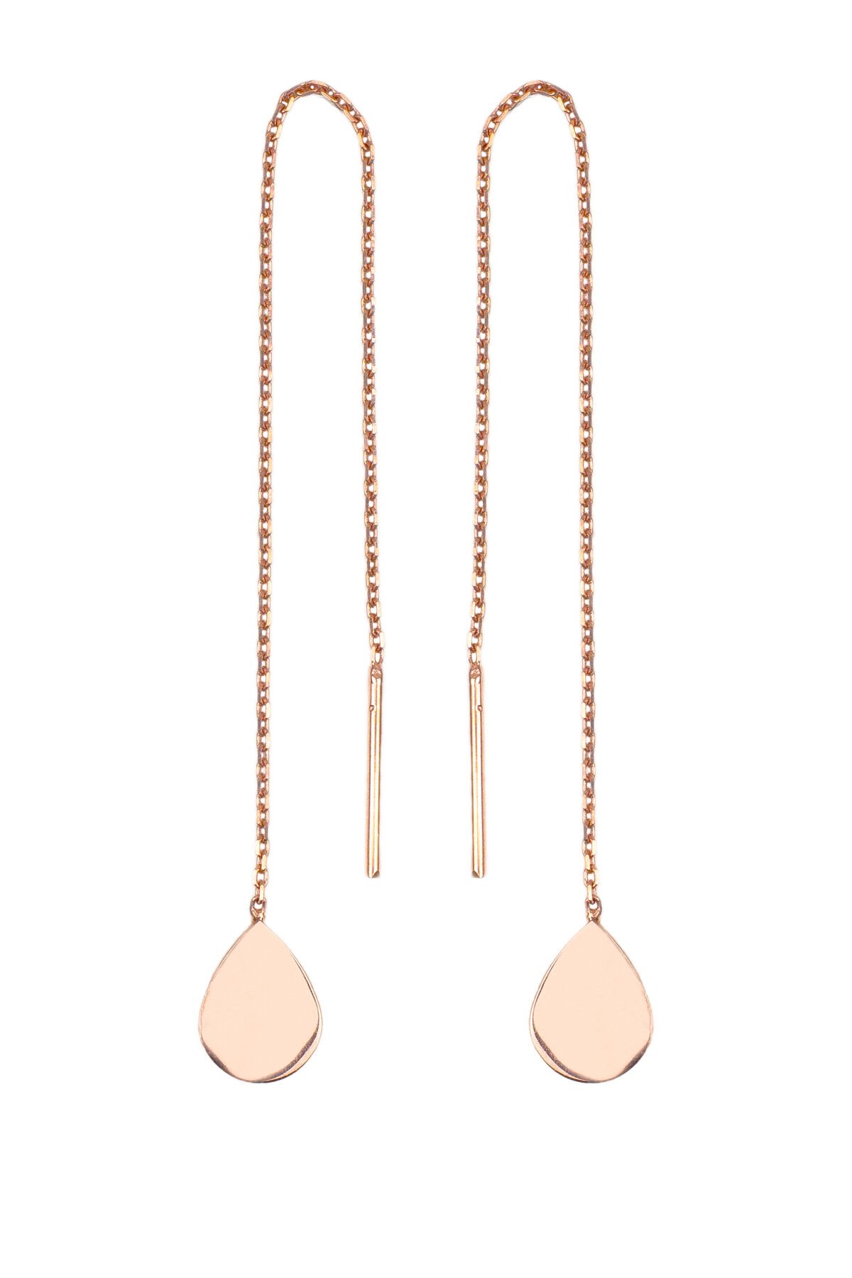 Zincirli Damla Küpe - Rose