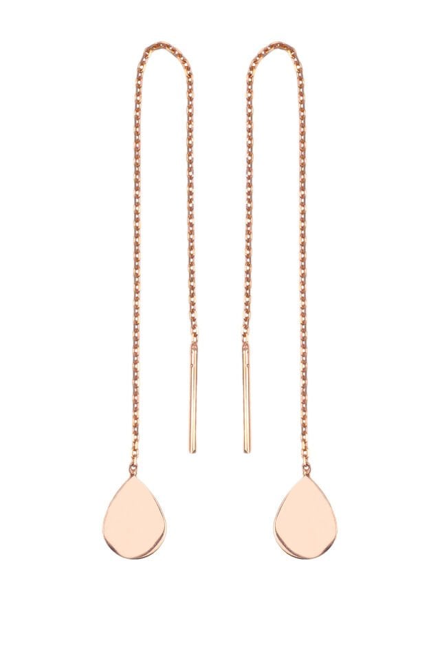 Zincirli Damla Küpe - Rose