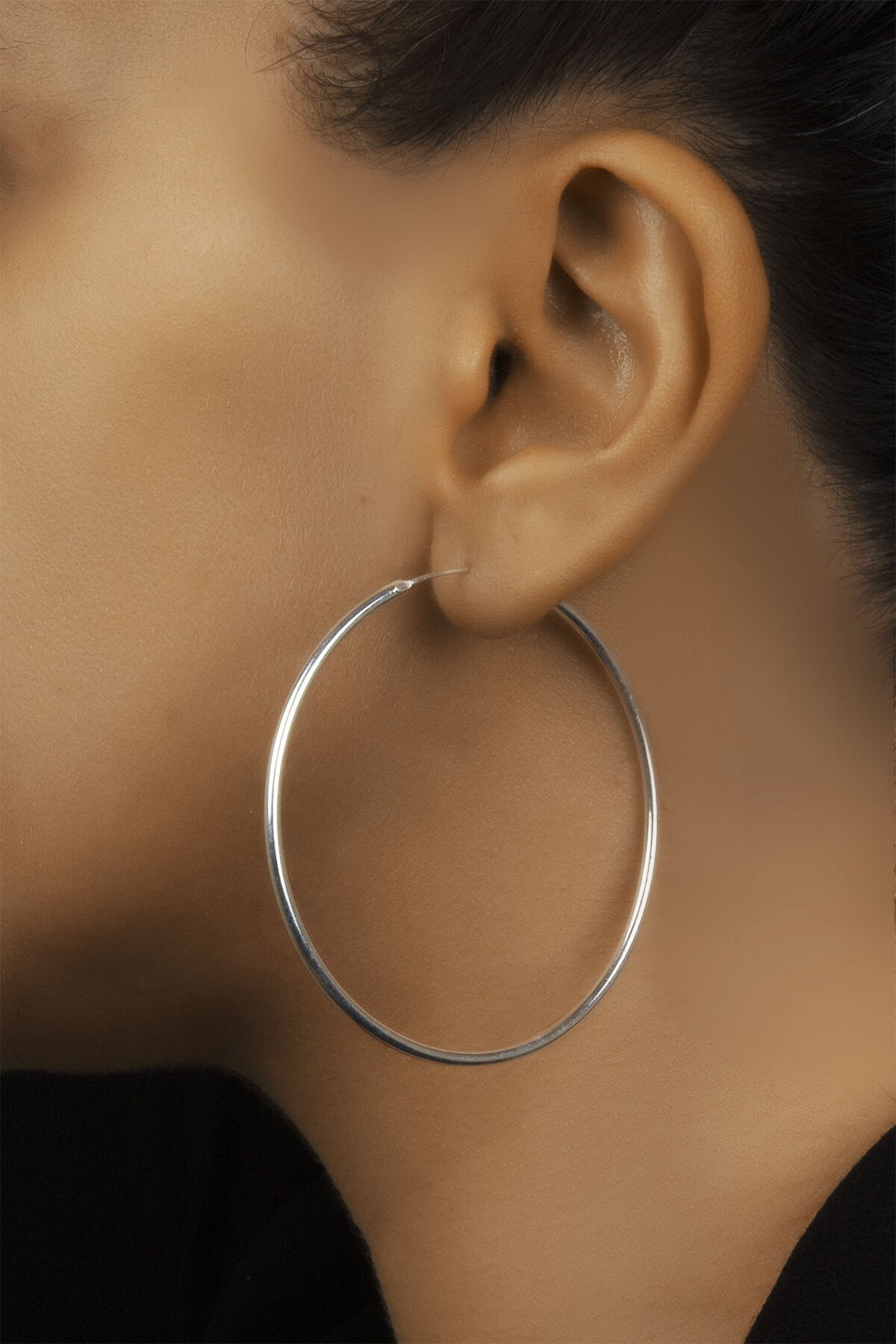 Halka Küpe - Gümüş Rengi