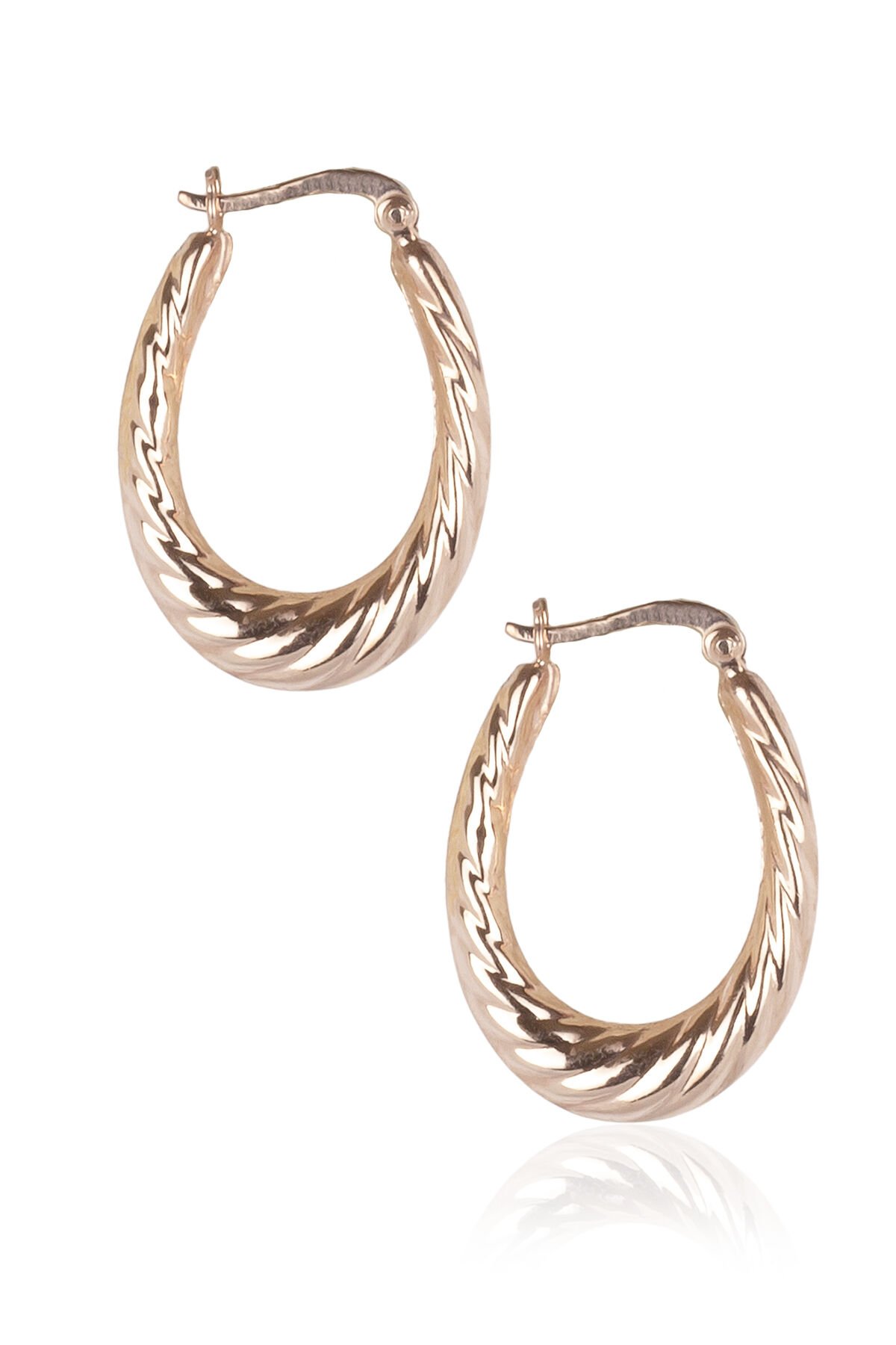 Oval Burma Küpe - Rose