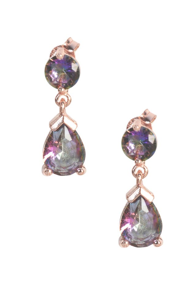 Emperyıl Topaz Damla Küpe - Rose