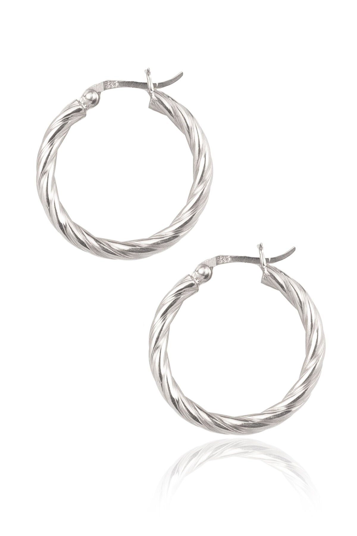 Yuvarlak Burma Küpe - Gümüş Rengi