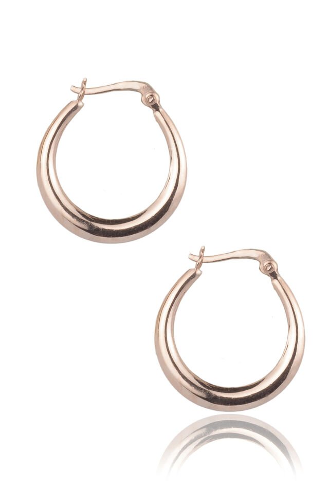 Oval Küpe - Rose