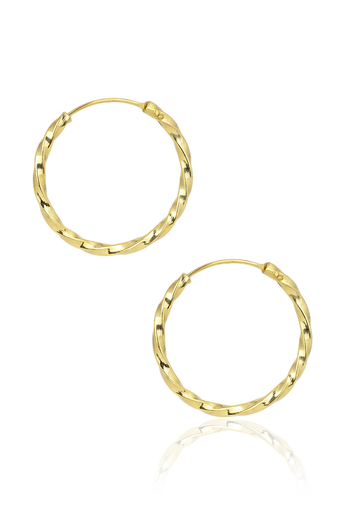 Orta Boy Burma Küpe - Sarı Altın