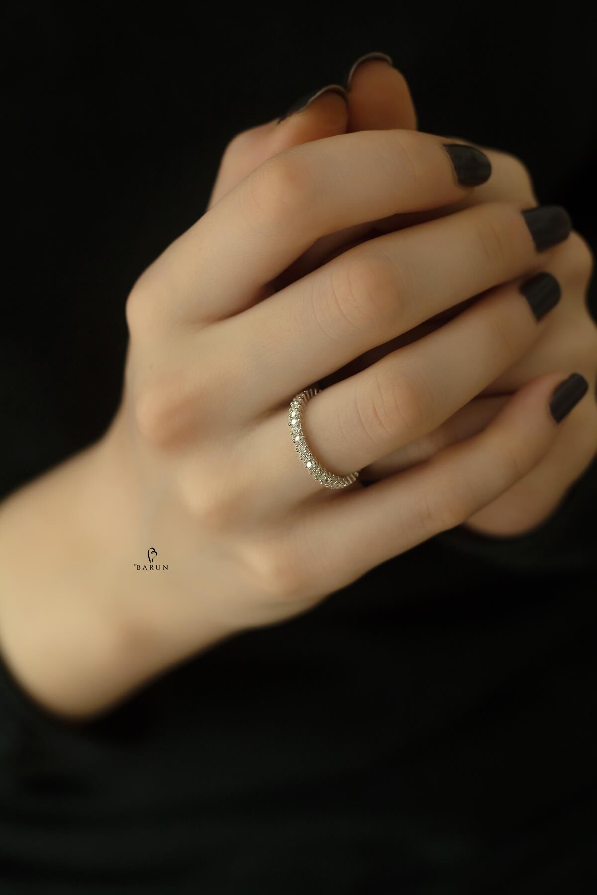 Tamtur Tek Sıra Yuvarlak Taşlı 925 Ayar Gümüş Yüzük YZ-0036