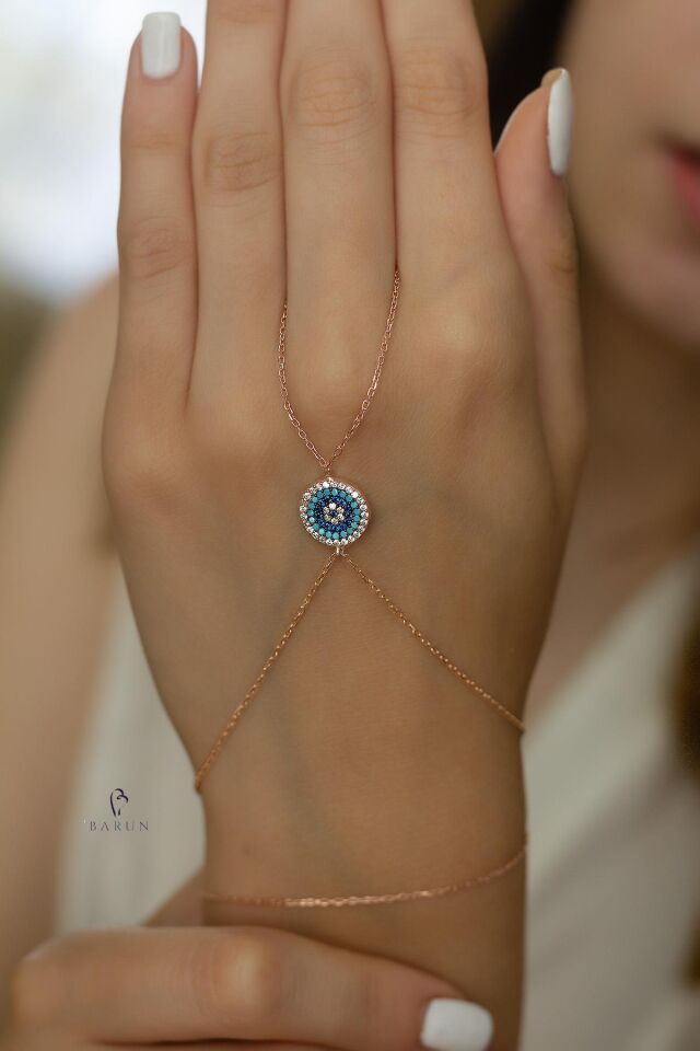 Göz Nazar Yuvarlak 925 Ayar Taşlı Gümüş Şahmeran