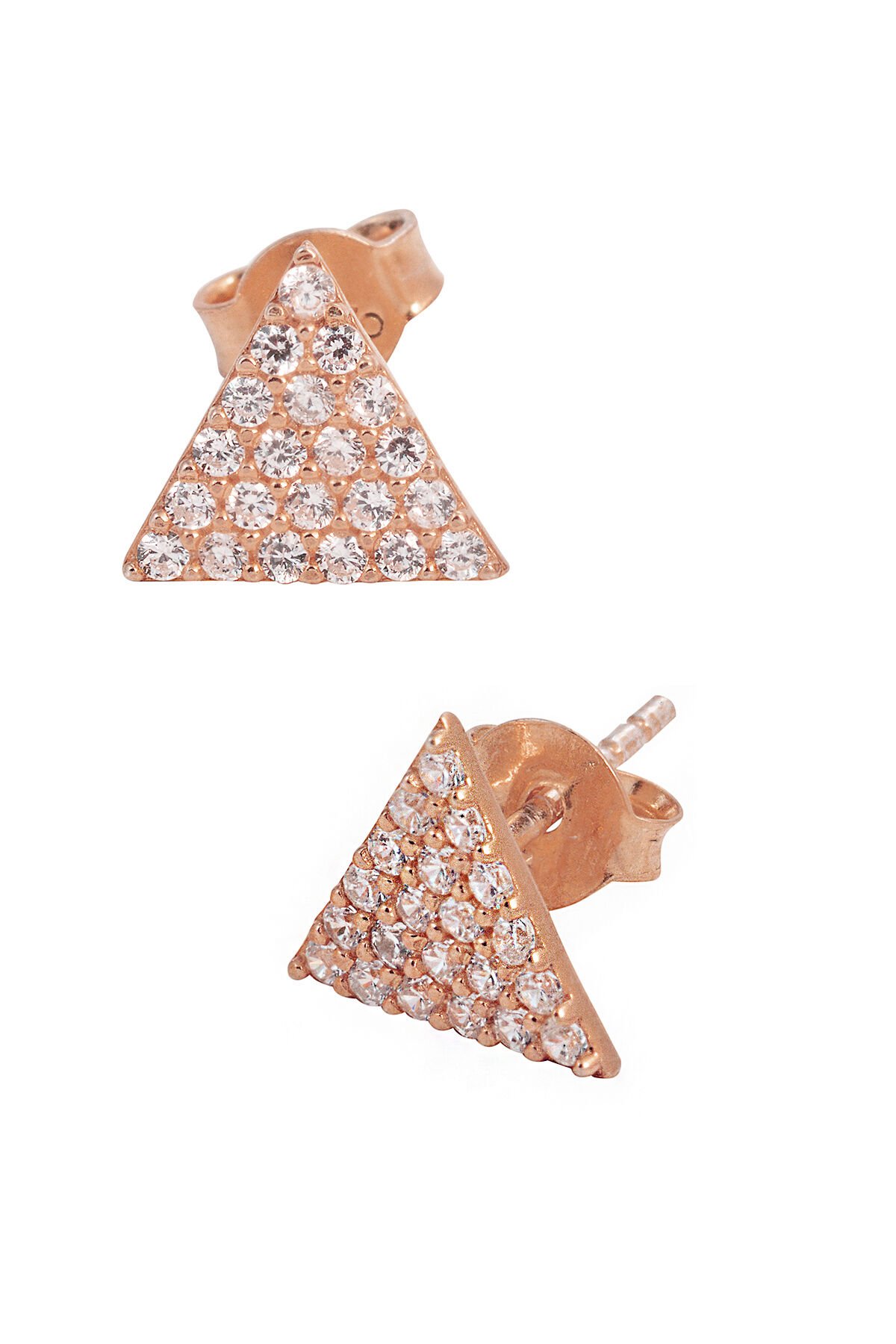 Üçgen Küpe - Rose Gümüş KP-0117