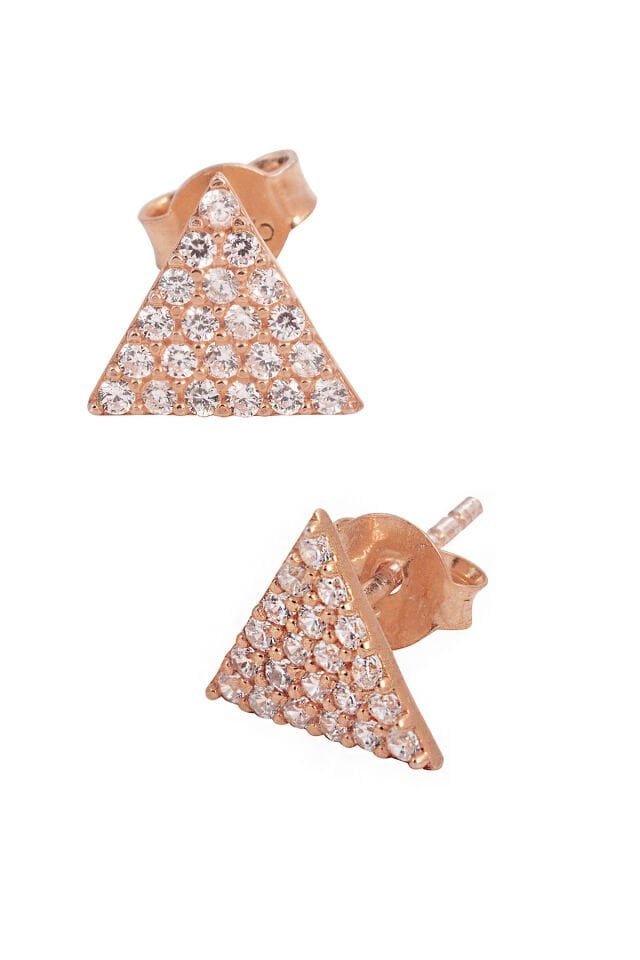 Üçgen Küpe - Rose Gümüş KP-0117