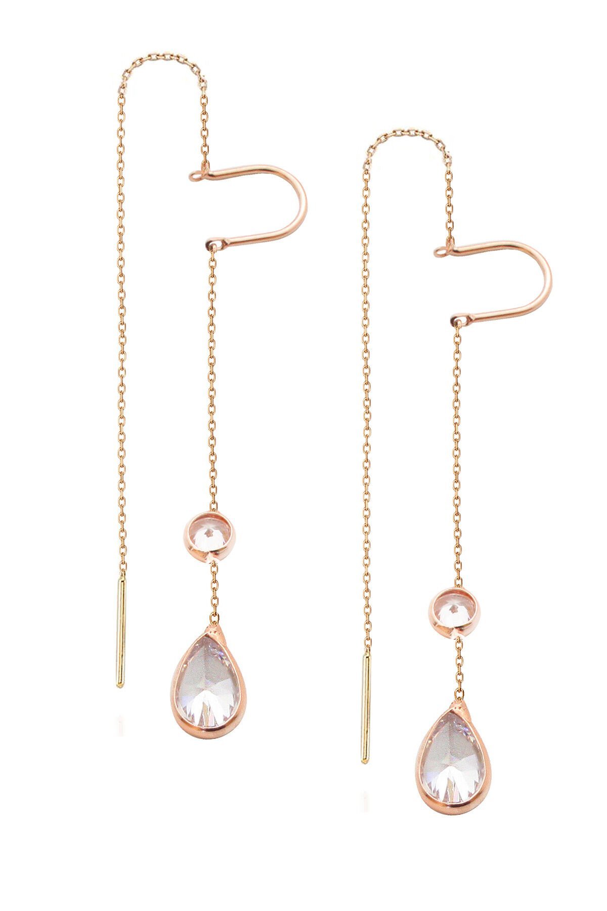 Mengeçli Damla Küpe - Rose