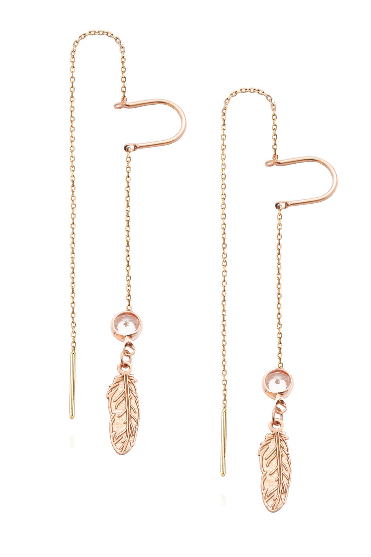 Mengeçli Dal Küpe - Rose