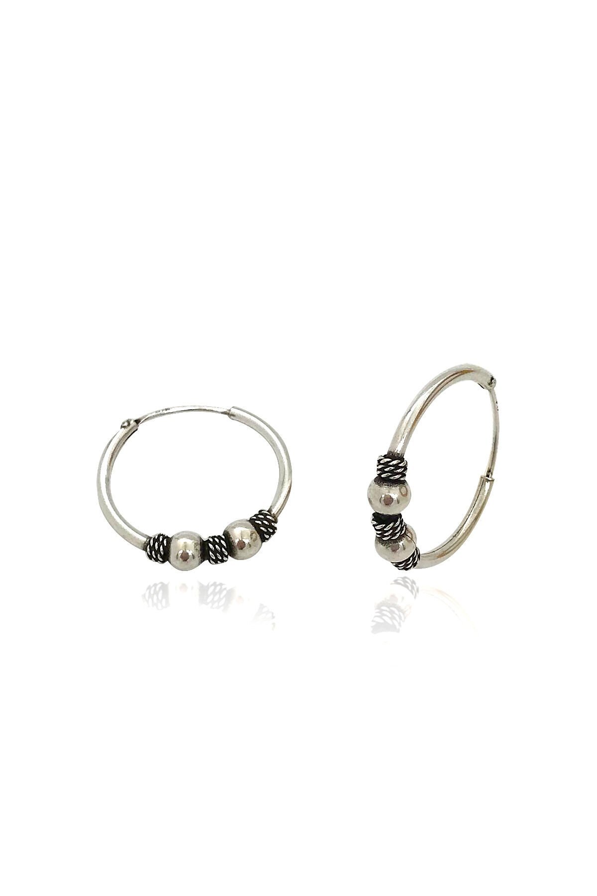 Yuvarlak Küçük Boy Toplu Halka Gümü Küpe- Gümüş Rengi