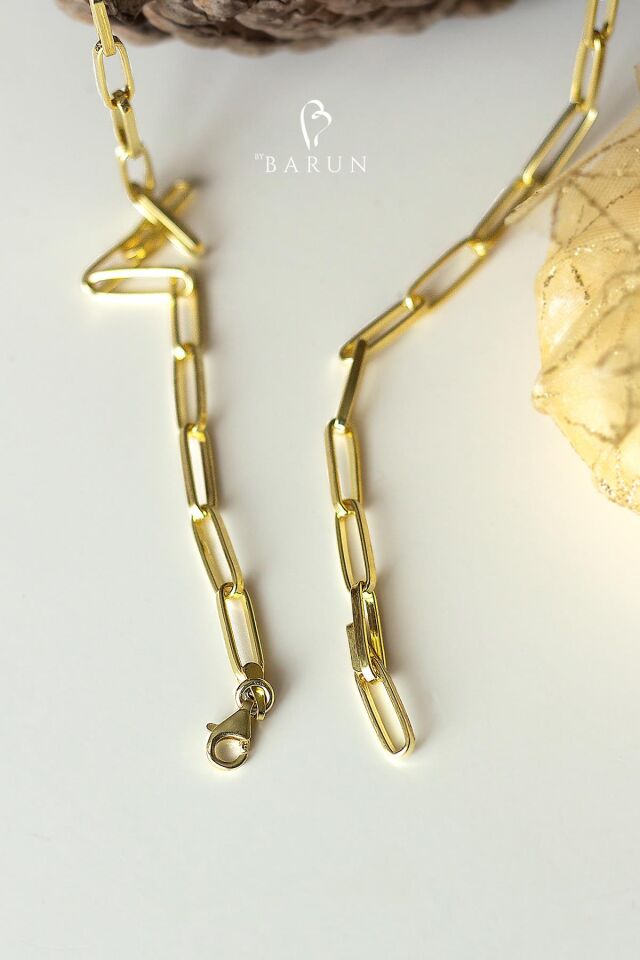 Kalın Geçme Zincir 925 Ayar Gümüş Gerdanlık Kolye