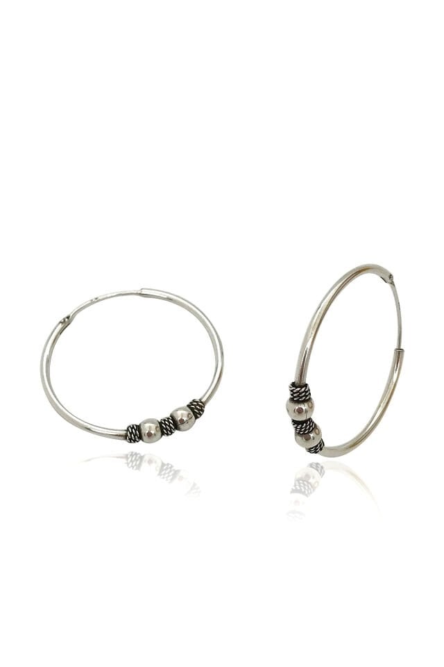 Yuvarlak Orta Boy Toplu Halka Gümü Küpe- Gümüş Rengi