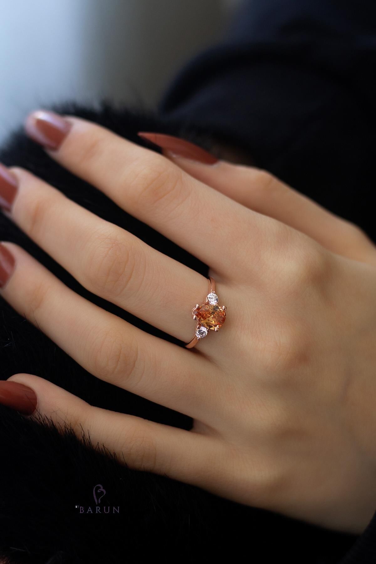 Damla Model Sarı Sitrin Rengi Beyaz Taşlı 925 Ayar Ayarlanabilir Gümüş Yüzük