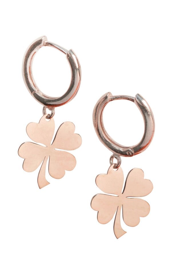 Yaprak Desenli Küpe - Rose