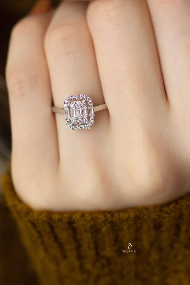 Baget Taşlı Pırlanta Model 925 Ayar Gümüş Yüzük Gümüş Renk