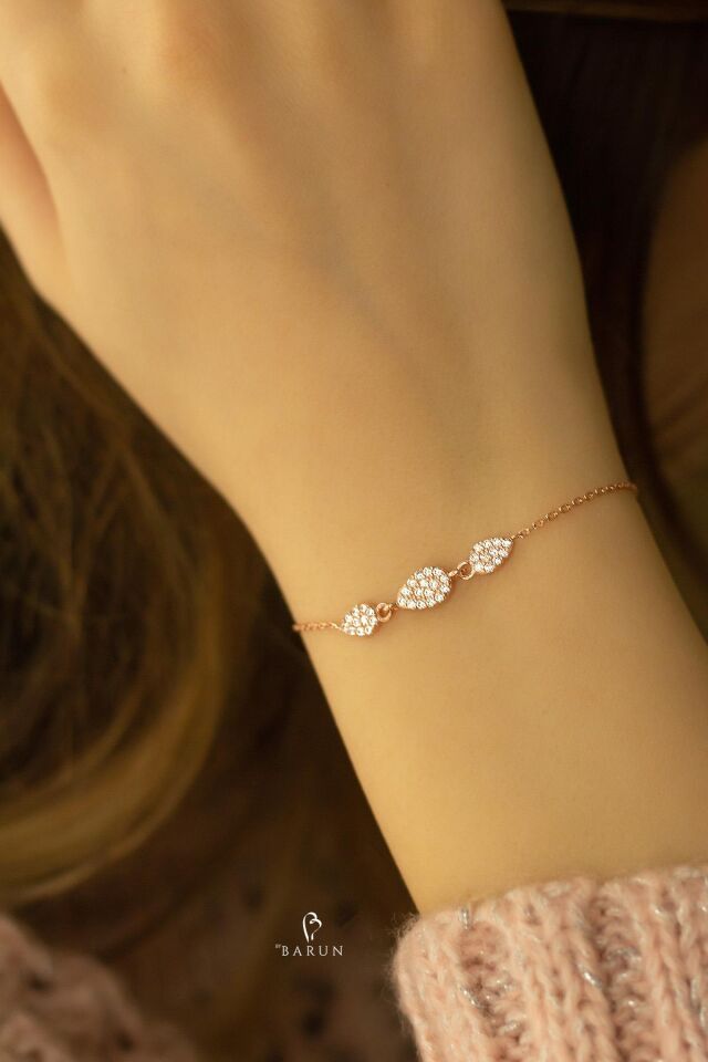 Damla Model Üçlü Su Yolu 925 Ayar Gümüş Bileklik