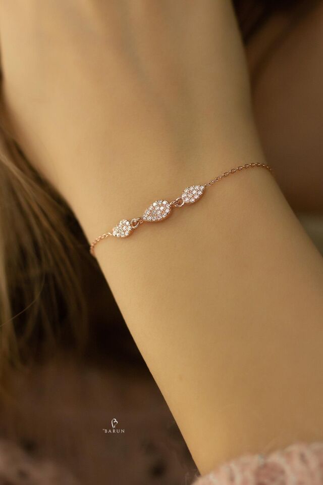 Damla Model Üçlü Su Yolu 925 Ayar Gümüş Bileklik