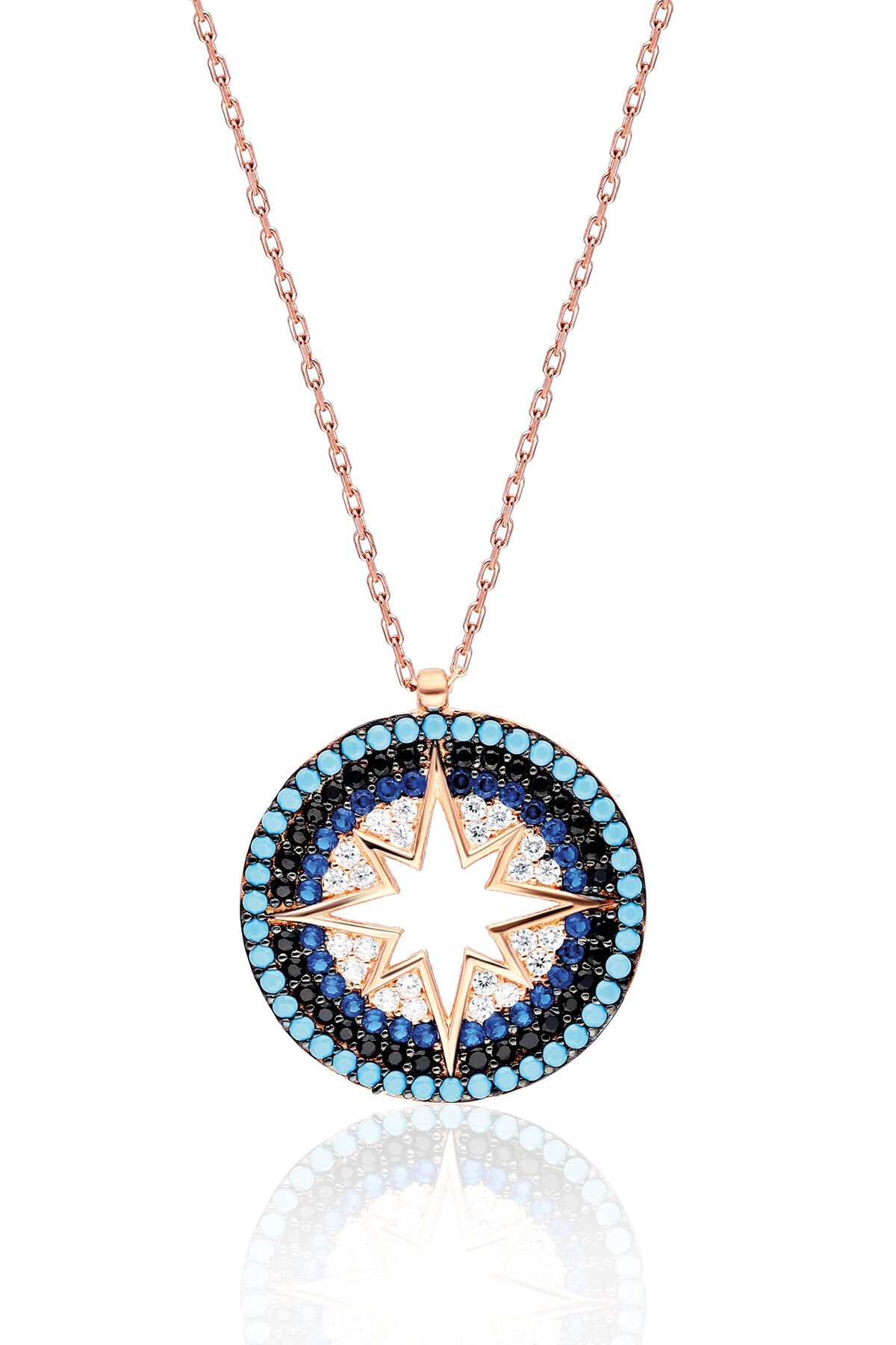 Renkli Yıldız Kolye - Rose